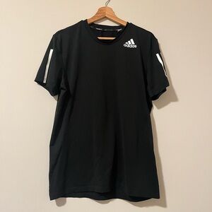 Adidas Men's Black Tee with White Accents